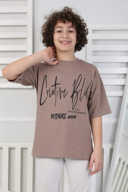 KOMPAK GARSON TSHIRT - KAHVE