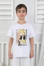 ORTA BOY ERKEK ANIME TSHIRT - BEYAZ