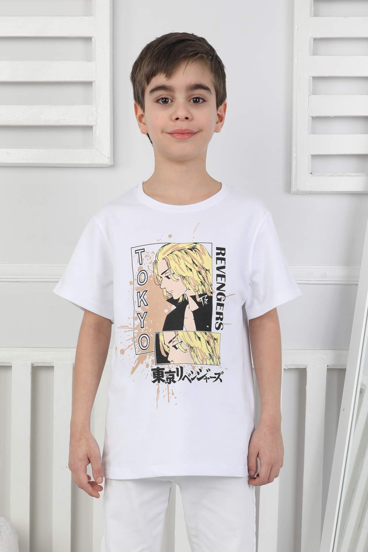 ORTA BOY ERKEK ANIME TSHIRT – BEYAZ