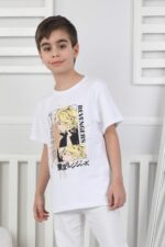 ORTA BOY ERKEK ANIME TSHIRT - BEYAZ