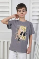ORTA BOY ERKEK ANIME TSHIRT - FÜME