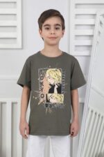 ORTA BOY ERKEK ANIME TSHIRT - HAKİ