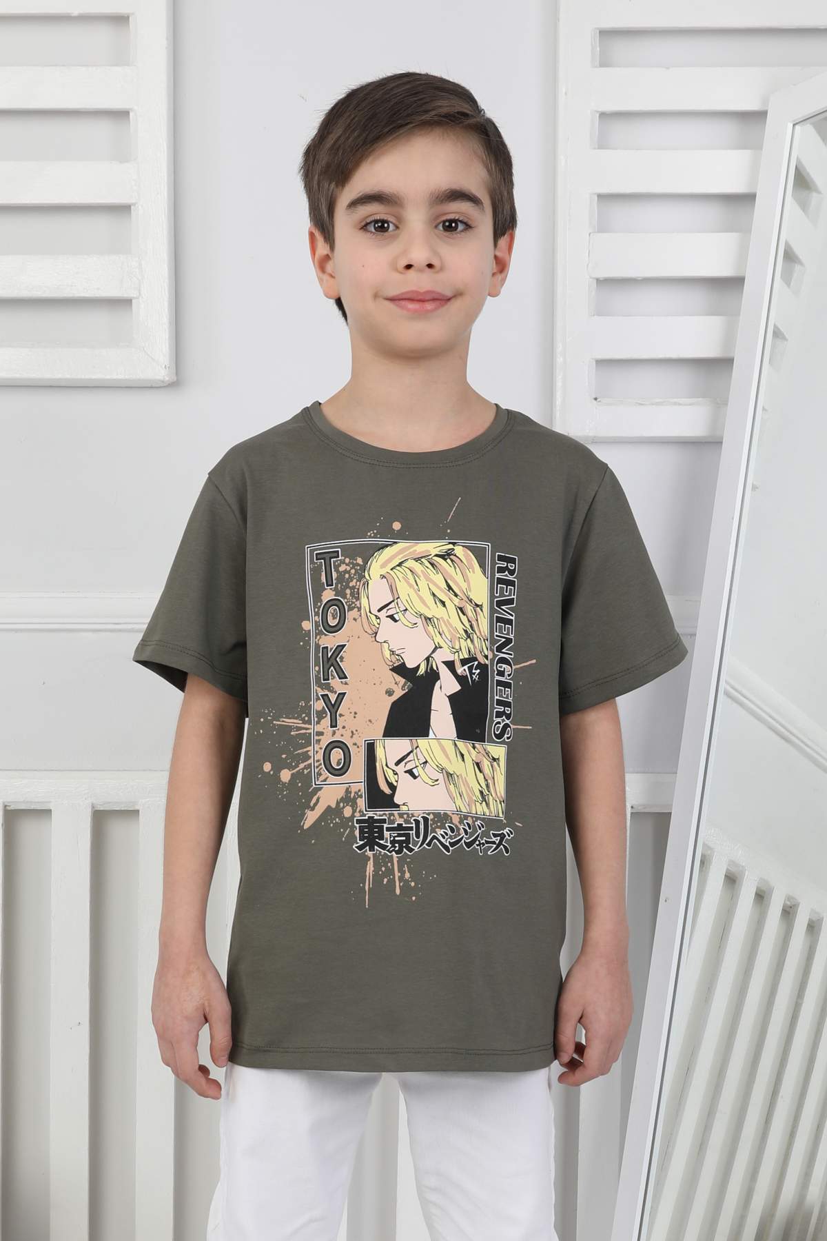 ORTA BOY ERKEK ANIME TSHIRT – HAKİ