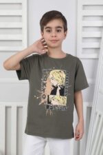 ORTA BOY ERKEK ANIME TSHIRT - HAKİ