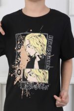 ORTA BOY ERKEK ANIME TSHIRT - SİYAH