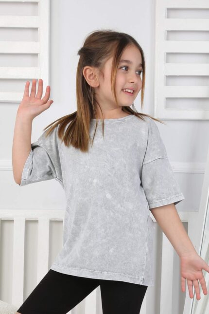 ORTA KOMPAK TSHIRT YIKAMALI 116-140 - GRİ