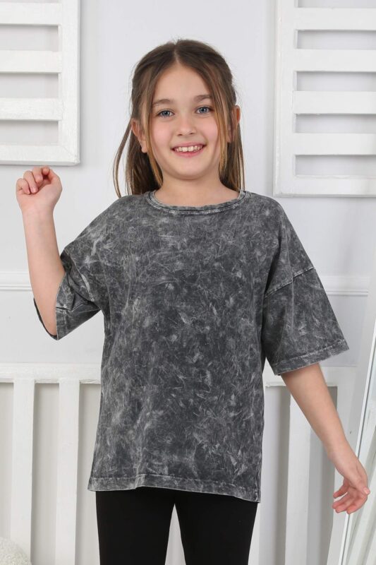 ORTA KOMPAK TSHIRT YIKAMALI 116-140 - SİYAH