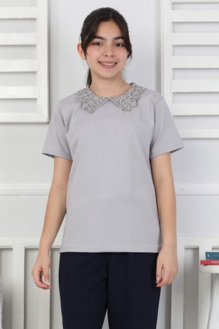 ORTA  OKUL KK DANTEL YAKA - GRİ