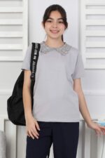 ORTA  OKUL KK DANTEL YAKA - GRİ
