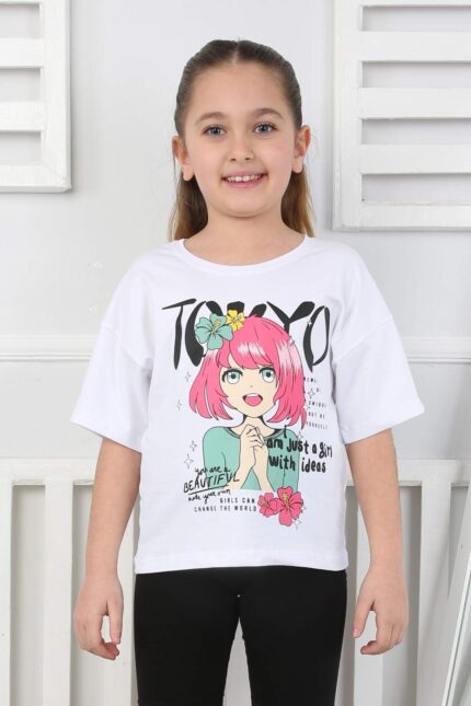 ORTA OVERSIZE ANIME TSHIRT - BEYAZ