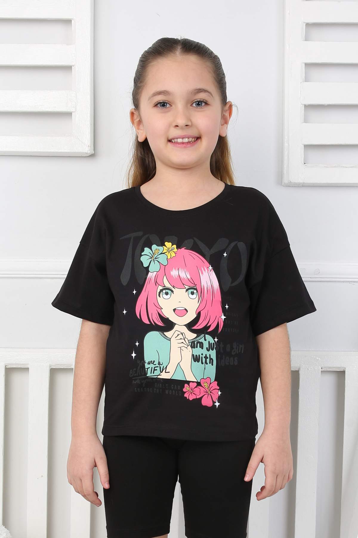 ORTA OVERSIZE ANIME TSHIRT – SİYAH
