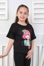 ORTA OVERSIZE ANIME TSHIRT - SİYAH