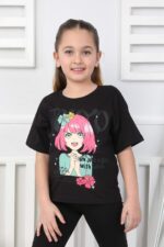 ORTA OVERSIZE ANIME TSHIRT - SİYAH