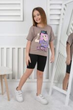 ORTA OVERSIZE TSHIRT ANIME BASKI - KAHVE