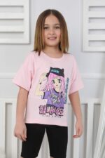 ORTA OVERSIZE TSHIRT ANIME BASKI - TOZ PEMBE ORTA OVERSIZE TSHIRT ANIME BASKI - TOZ PEMBE