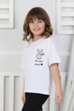 ORTA PANDA TASLI YAZILI T-SHIRT - BEYAZ ORTA PANDA TASLI YAZILI T-SHIRT - BEYAZ