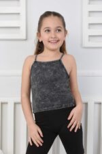 ORTA RİBANA İP ASKILI ATLET - SİYAH