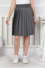YAĞMUR KİDS ETEK PİLELİ 5 SERİ 8-16 - GRİ