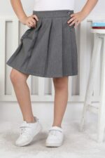 YAĞMUR KİDS ŞORT ETEK PİLE 5 SERİ 11-15 YAŞ - GRİ