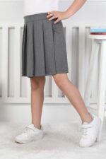 YAĞMUR KİDS ŞORT ETEK PİLE 5 SERİ 11-15 YAŞ - GRİ