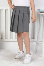 YAĞMUR KİDS ŞORT ETEK PİLE 5 SERİ 11-15 YAŞ - GRİ