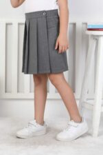 YAĞMUR KİDS ŞORT ETEK PİLE 5 SERİ 11-15 YAŞ - GRİ