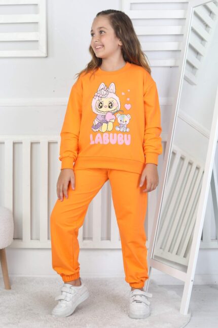 ORTA BISIKLET YAKA LABUBU TAKIM - ORANJ
