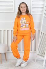ORTA BISIKLET YAKA LABUBU TAKIM - ORANJ