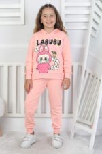 ORTA KAPŞONLU LABUBU BASKI TAKIM - PUDRA