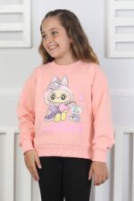 ORTA SWEAT BİSİKLET YAKA LABUBU BASKI - PUDRA ORTA SWEAT BİSİKLET YAKA LABUBU BASKI - PUDRA
