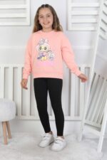 ORTA SWEAT BİSİKLET YAKA LABUBU BASKI - PUDRA ORTA SWEAT BİSİKLET YAKA LABUBU BASKI - PUDRA