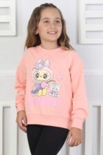 ORTA SWEAT BİSİKLET YAKA LABUBU BASKI - PUDRA ORTA SWEAT BİSİKLET YAKA LABUBU BASKI - PUDRA