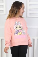 ORTA SWEAT BİSİKLET YAKA LABUBU BASKI - PUDRA ORTA SWEAT BİSİKLET YAKA LABUBU BASKI - PUDRA