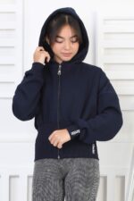 3 İP  FERMUARLI SWEAT - LACİVERT