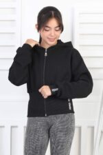 3 İP FERMUARLI SWEAT - SİYAH 3 İP FERMUARLI SWEAT - SİYAH