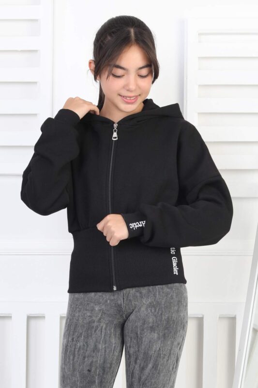 3 İP  FERMUARLI SWEAT - SİYAH