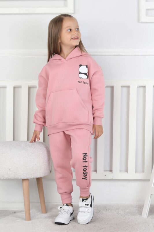 3 IP PANDA BASKI BEBE TAKIM - GÜL KURUSU