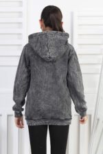 3 İP ŞARDONLU YIKAMALI SWEAT 241182 - SİYAH
