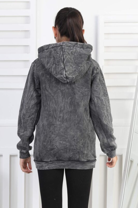 3 İP ŞARDONLU YIKAMALI SWEAT 241182 - SİYAH