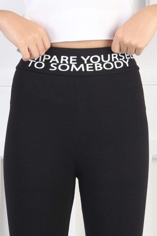 BASKILI TAYT GARSON - SİYAH