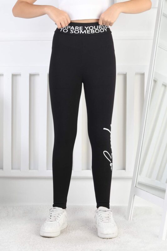 BASKILI TAYT GARSON - SİYAH