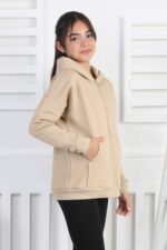 GARSON 3 İP FERMUARLI SWEAT - BEJ