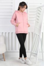 GARSON 3 İP FERMUARLI SWEAT - GÜL KURUSU