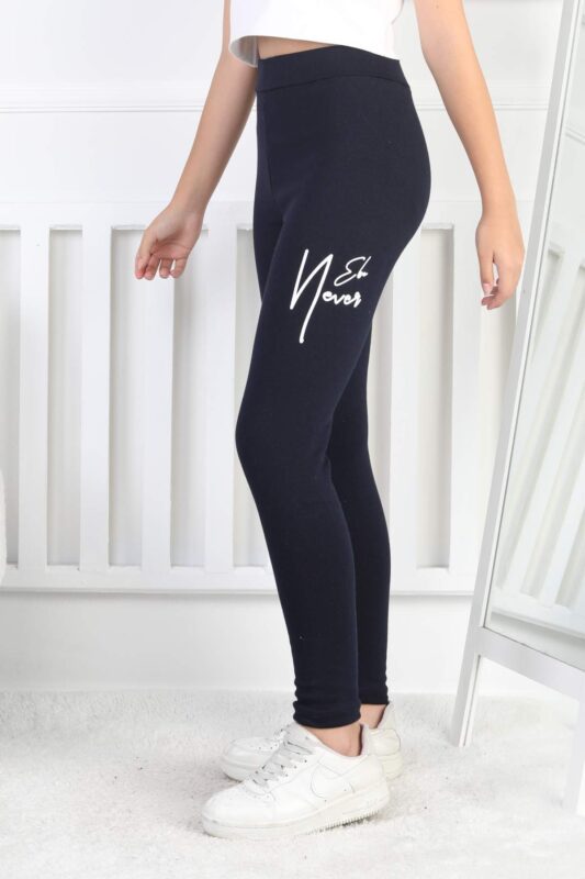 GARSON BASKILI TAYT - LACİVERT