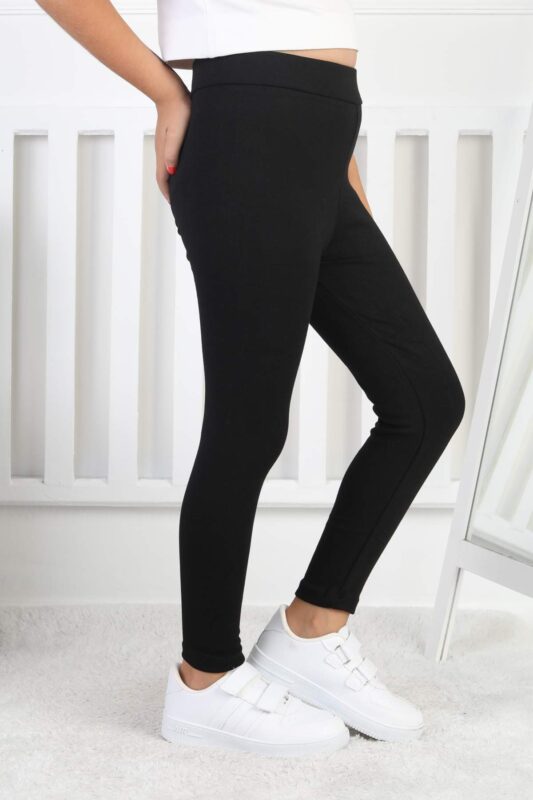 ORTA KALIN TAYT YANI BASKILI - SİYAH