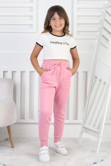 PANT. ORTA ÜÇ İPLİK - PEMBE