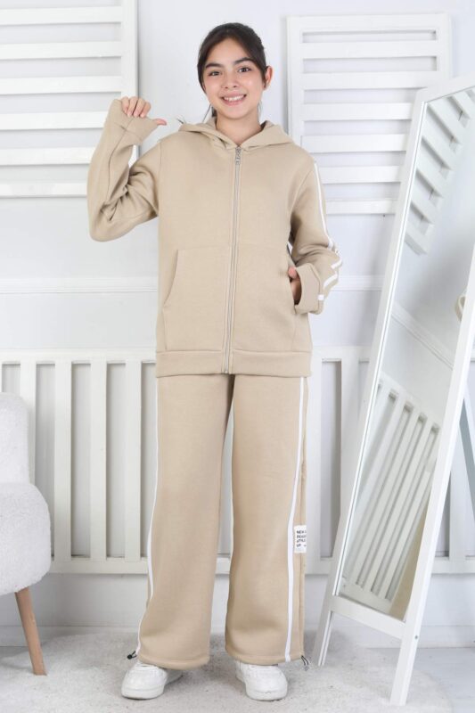 ÜÇ GARSON  İPLİK TAKIM - BEJ