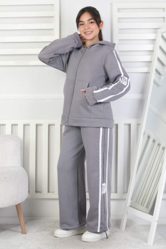 ÜÇ GARSON  İPLİK TAKIM - GRİ