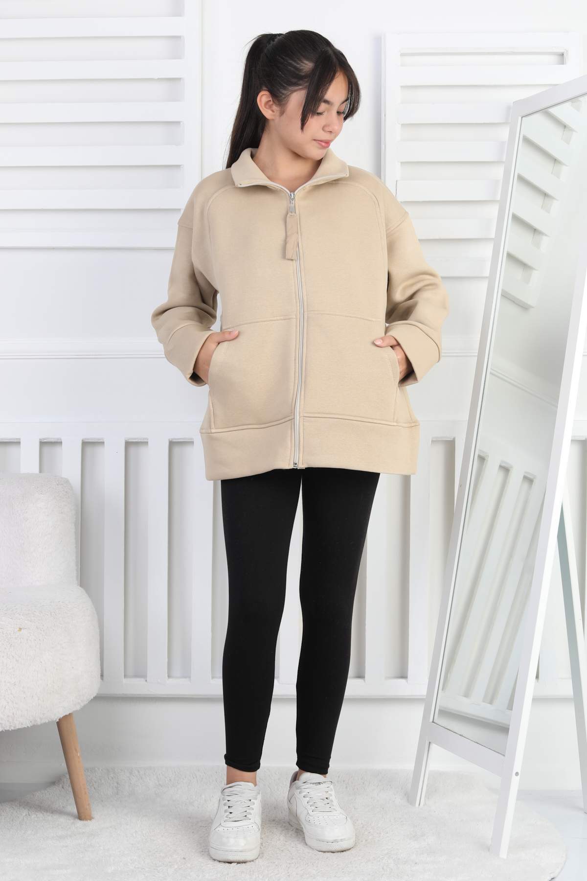 ÜÇ İPLİK SWEAT – BEJ