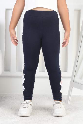 BEBE KALIN TAYT KEDI BASKILI - LACİVERT